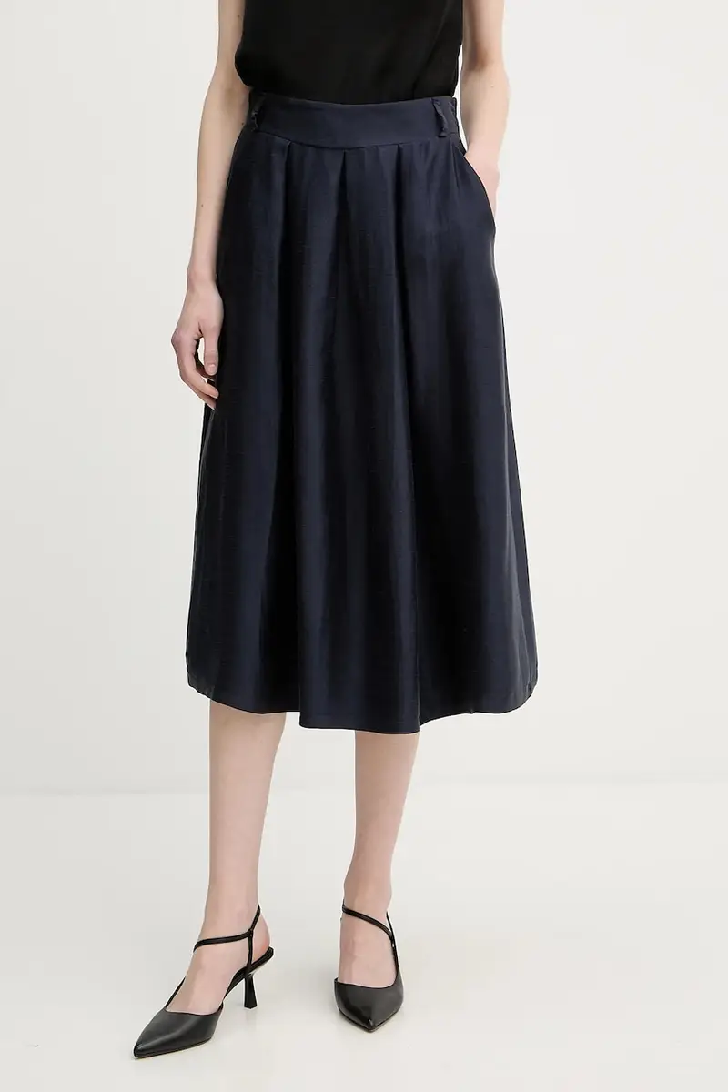 gonna con aggiunta di lino JOSEPHINE colore blu navy JOSEPHINE