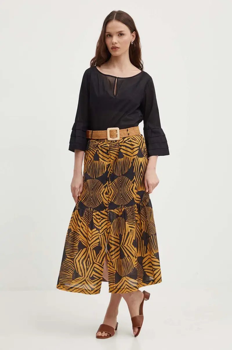 gonna in cotone JABOT colore arancione miniatura 2