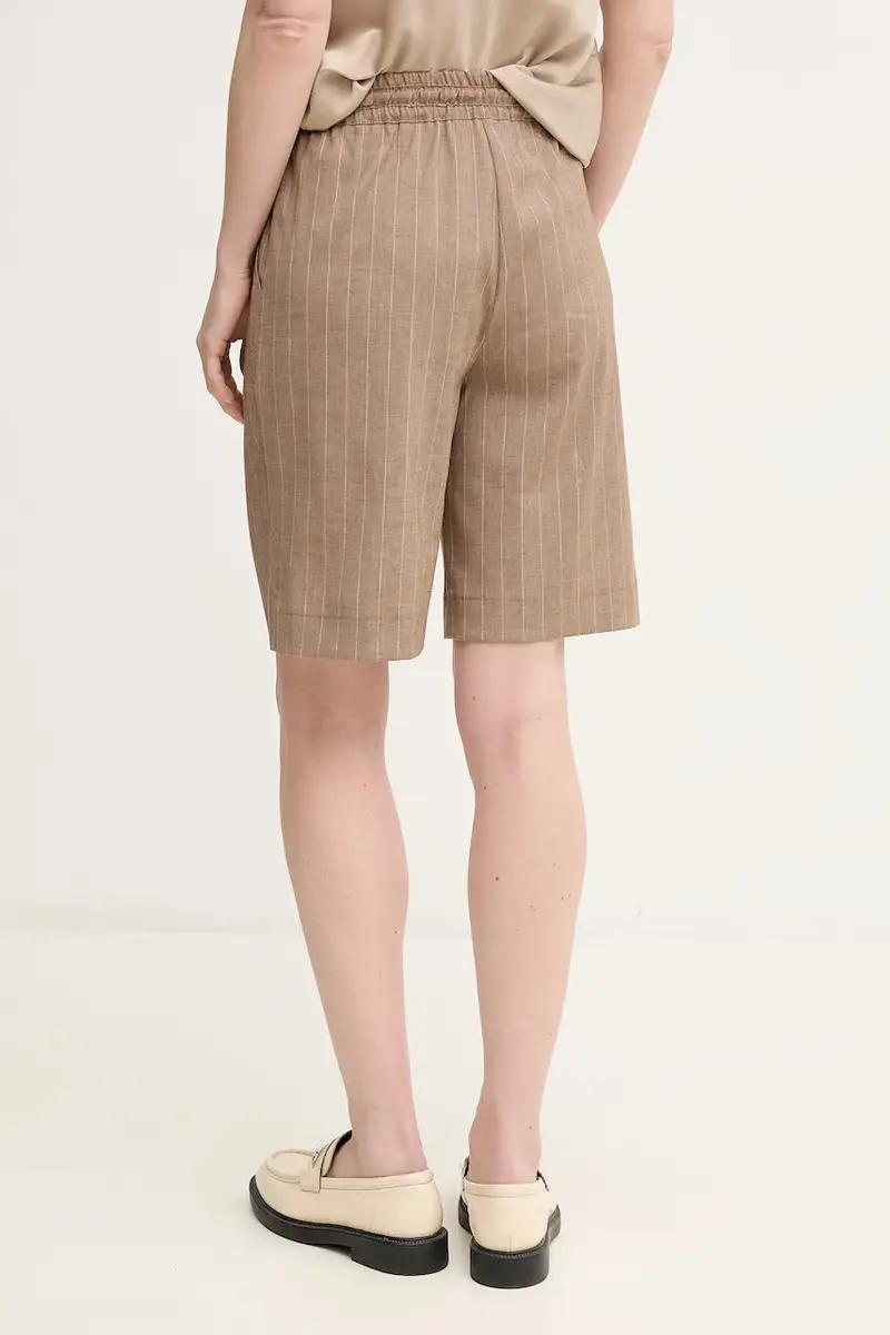 pantaloncini in lino misto SOLANGE donna colore beige SOLANGE miniatura 3