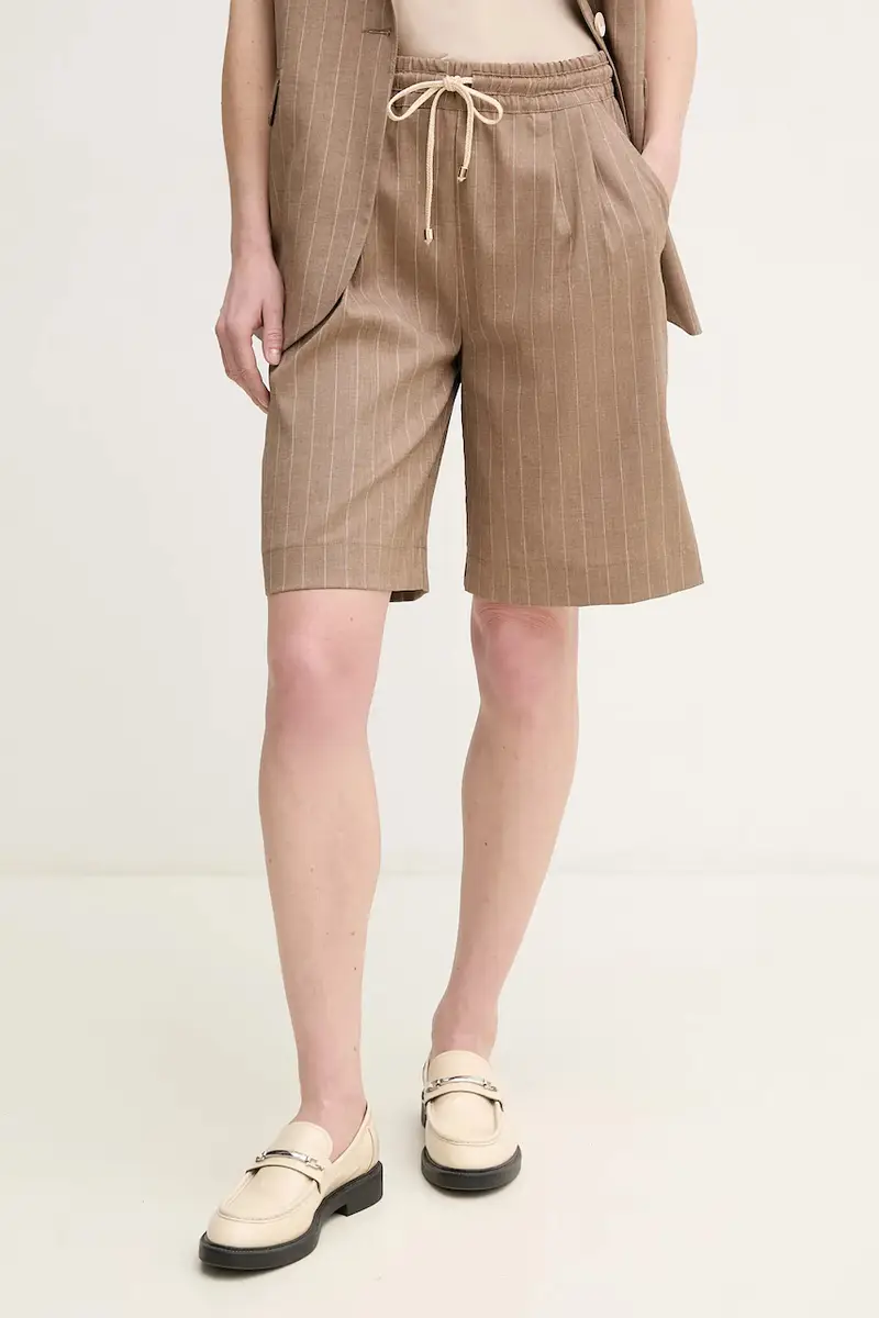 pantaloncini in lino misto SOLANGE donna colore beige SOLANGE