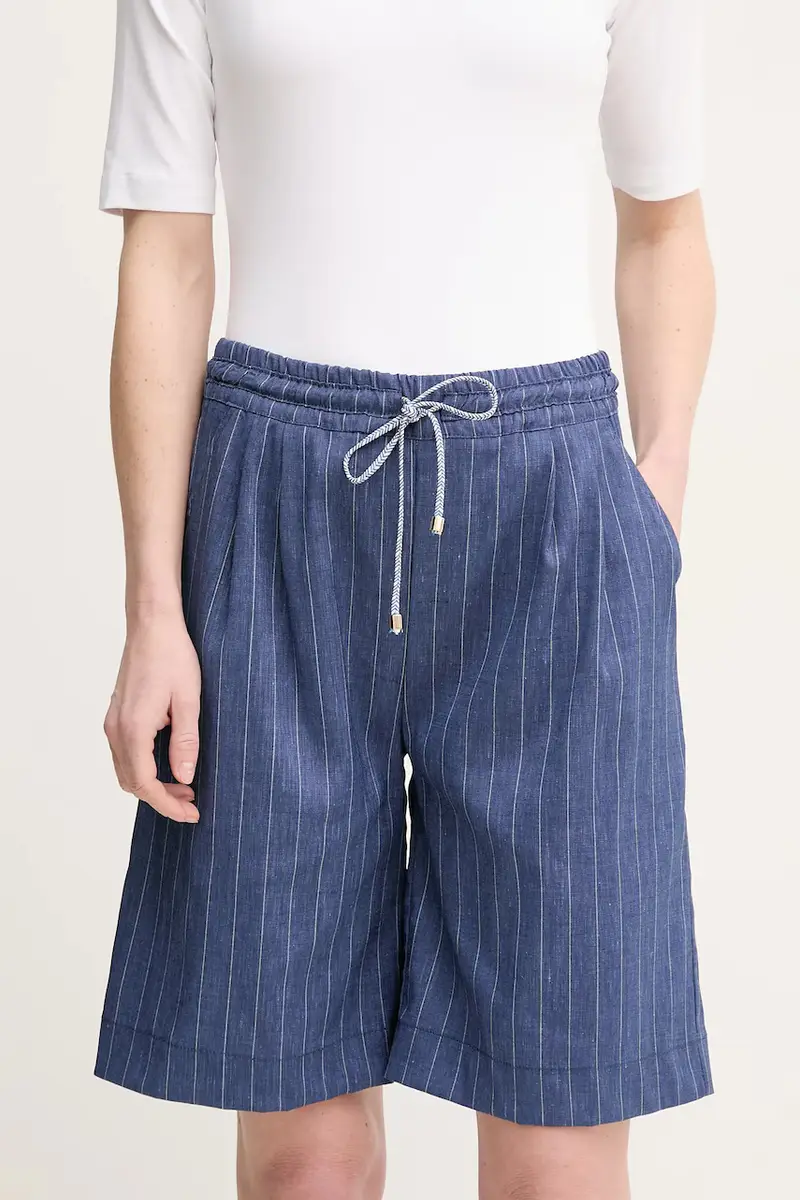 pantaloncini in lino misto SOLANGE donna colore blu navy SOLANGE