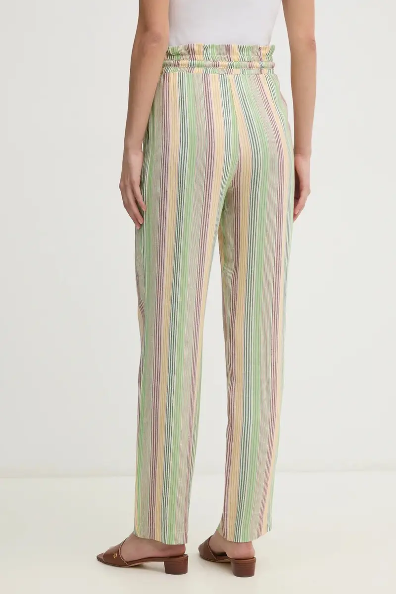 pantaloni in lino misto PETRUS donna colore verde PETRUS miniatura 3