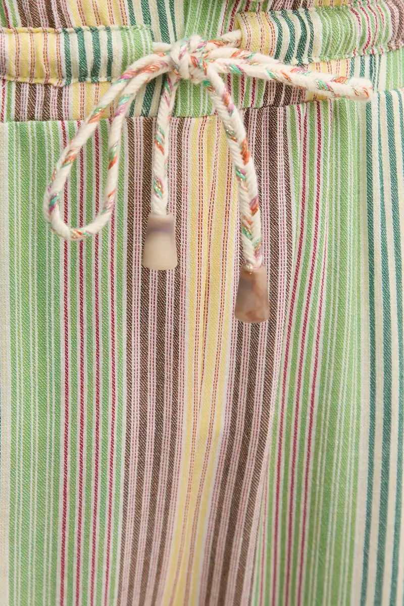 pantaloni in lino misto PETRUS donna colore verde PETRUS miniatura 4