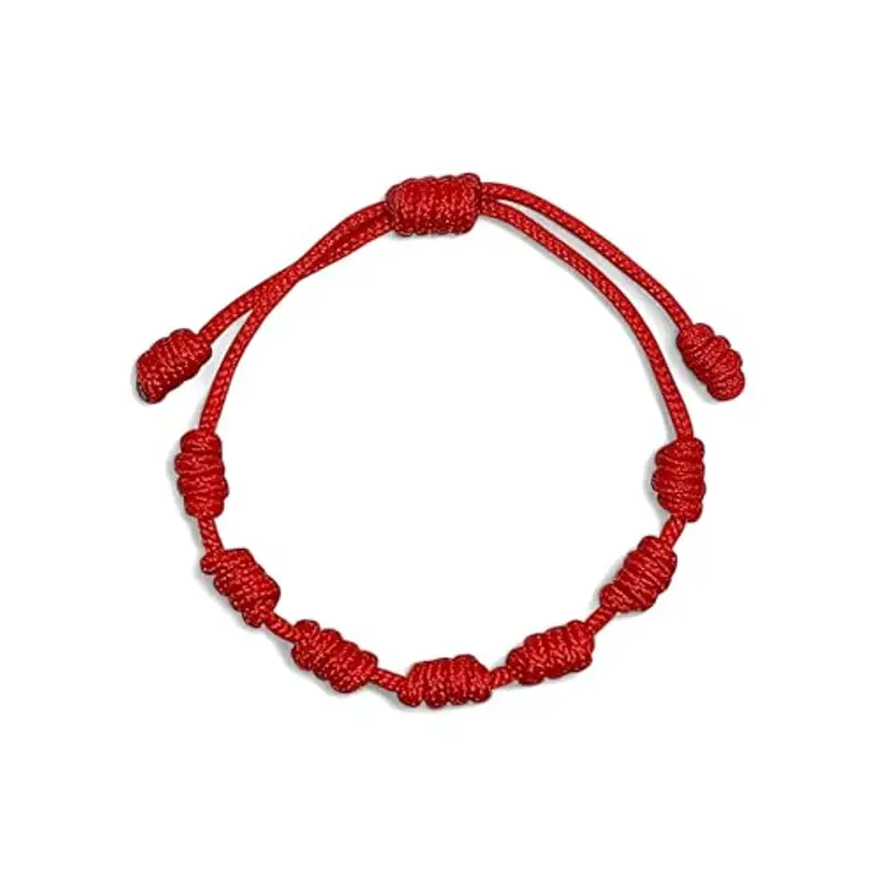LA RANA ARANA - Bracciale con sette nodi rosso per neonati e bambini - Contro il malocchio - Filo rosso protezione miniatura 2