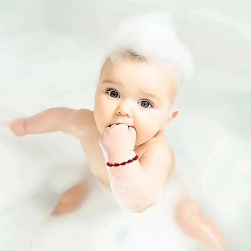 LA RANA ARANA - Bracciale con sette nodi rosso per neonati e bambini - Contro il malocchio - Filo rosso protezione miniatura 3