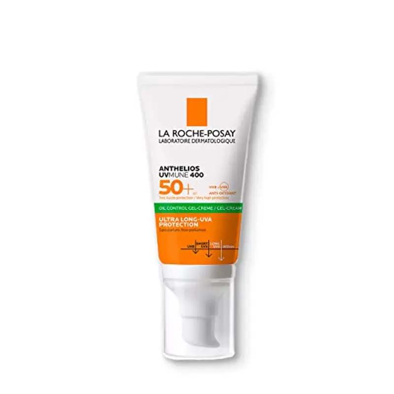 La Roche-Posay Anthelios, Gel Crema Solare Tocco Secco SPF50+, Per Pelli Miste a Tendenza Acneica, Protezione Solare e Prevenzione dalle Macchie Pigmentarie, Con Mexoryl 400 e Airlicium, 50 ml
