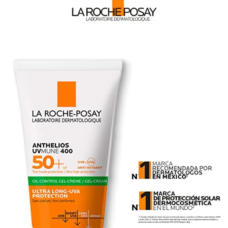 La Roche-Posay Anthelios, Gel Crema Solare Tocco Secco SPF50+, Per Pelli Miste a Tendenza Acneica, Protezione Solare e Prevenzione dalle Macchie Pigmentarie, Con Mexoryl 400 e Airlicium, 50 ml miniatura 3