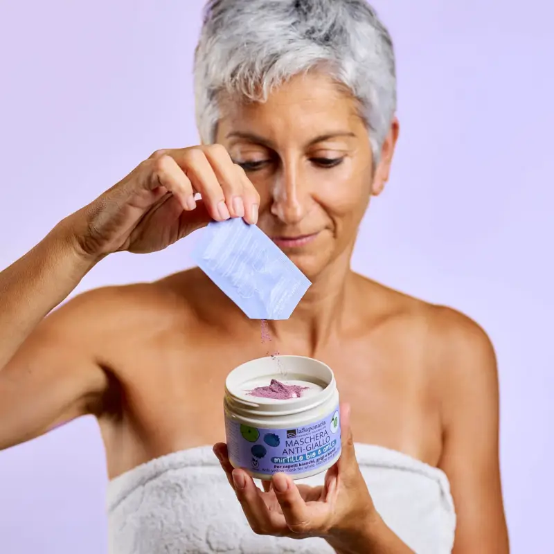 Capelli e Cute Maschera anti-giallo - Mirtillo Bio e Amla - Capelli colorati miniatura 3