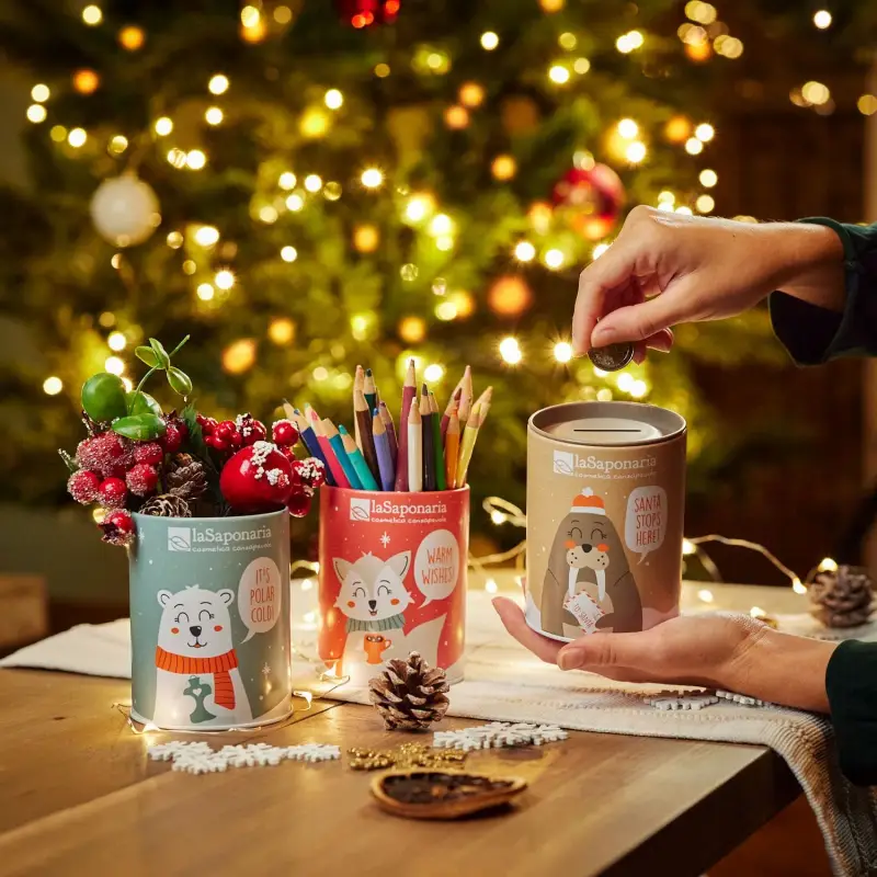 Cofanetti Warm Wishes! Salvadanaio Volpe Artica - Cofanetto viso e corpo miniatura 3