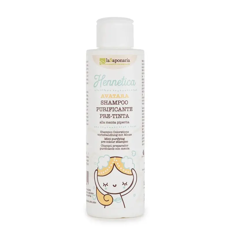 Hennetica Shampoo Pre Tinta Avatara - Shampoo purificante,Shampoo capelli colorati,Capelli grassi,Capelli colorati