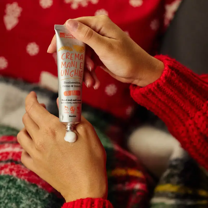 Mani Crema mani e unghie 3 in 1 - fitocheratina, ricino e limone - Crema mani miniatura 2