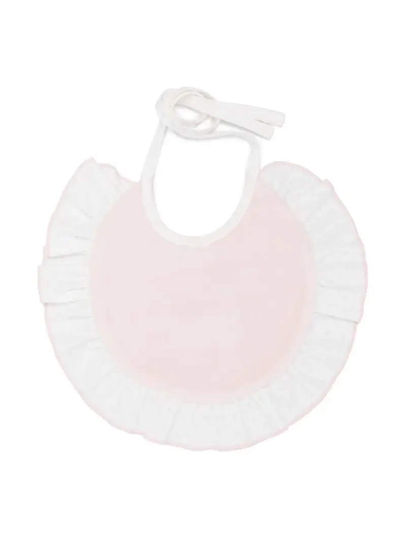 Bavetta rosa ruches con pois