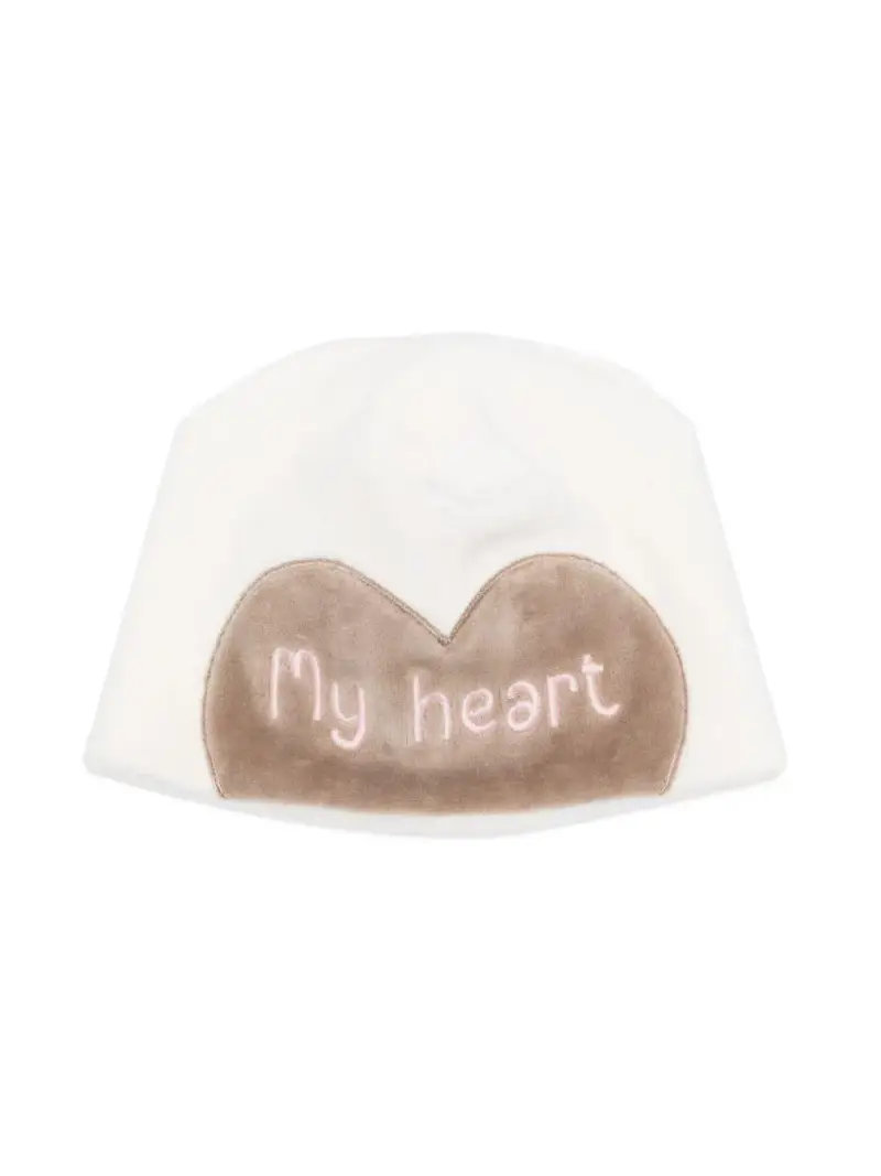 Cappello Neonata Panna "my heart"