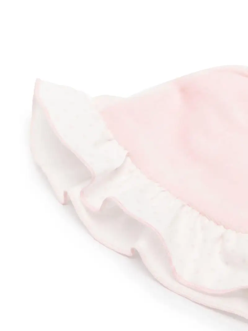 Cappello Neonata Rosa orli pois miniatura 2
