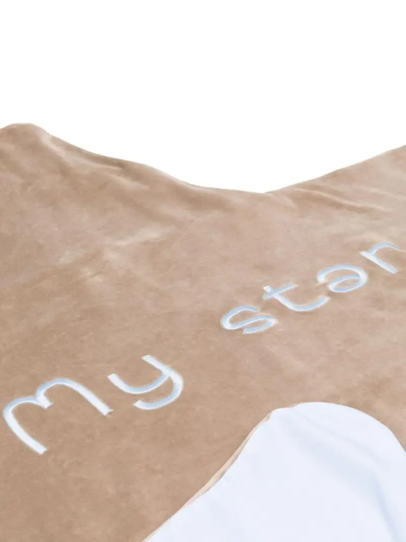 Coperta neonato beige-azzurra "mt star" miniatura 2