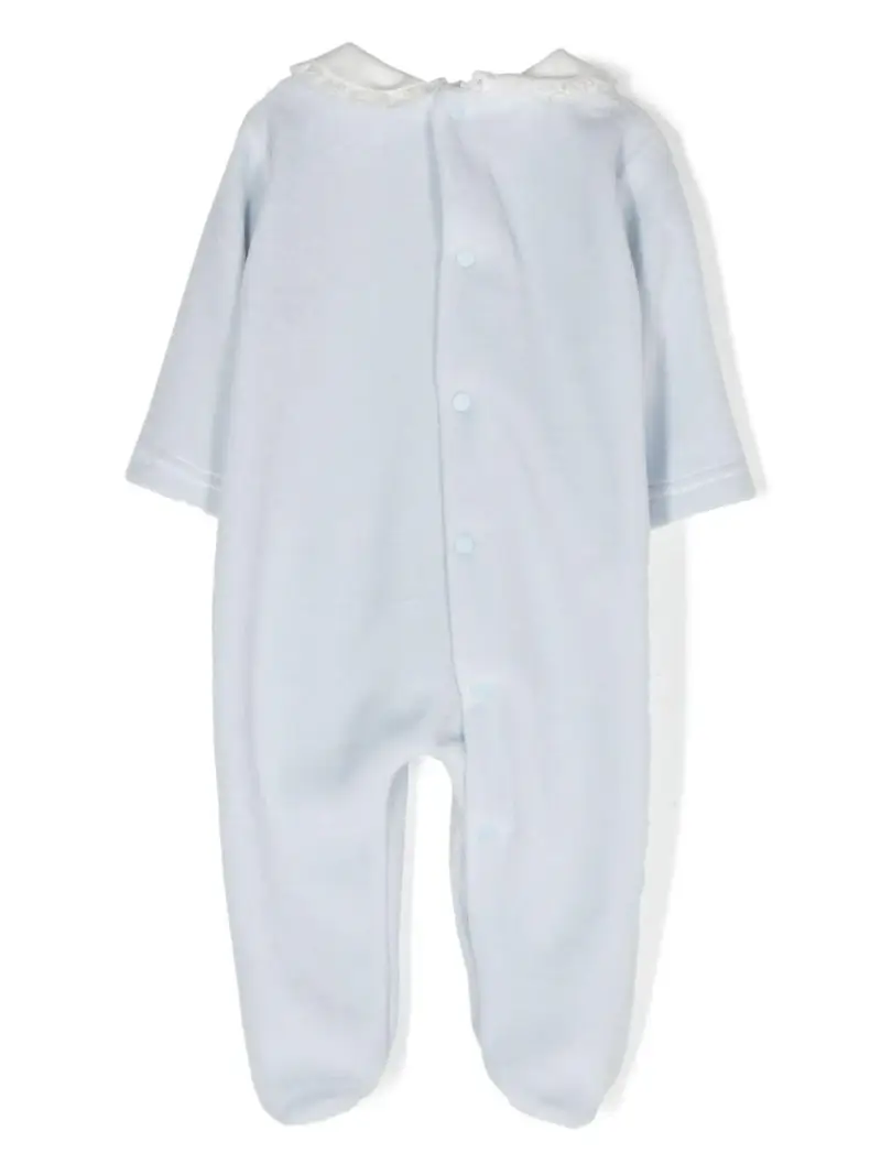 Tutina Neonata Azzurro colletto ricamato miniatura 3