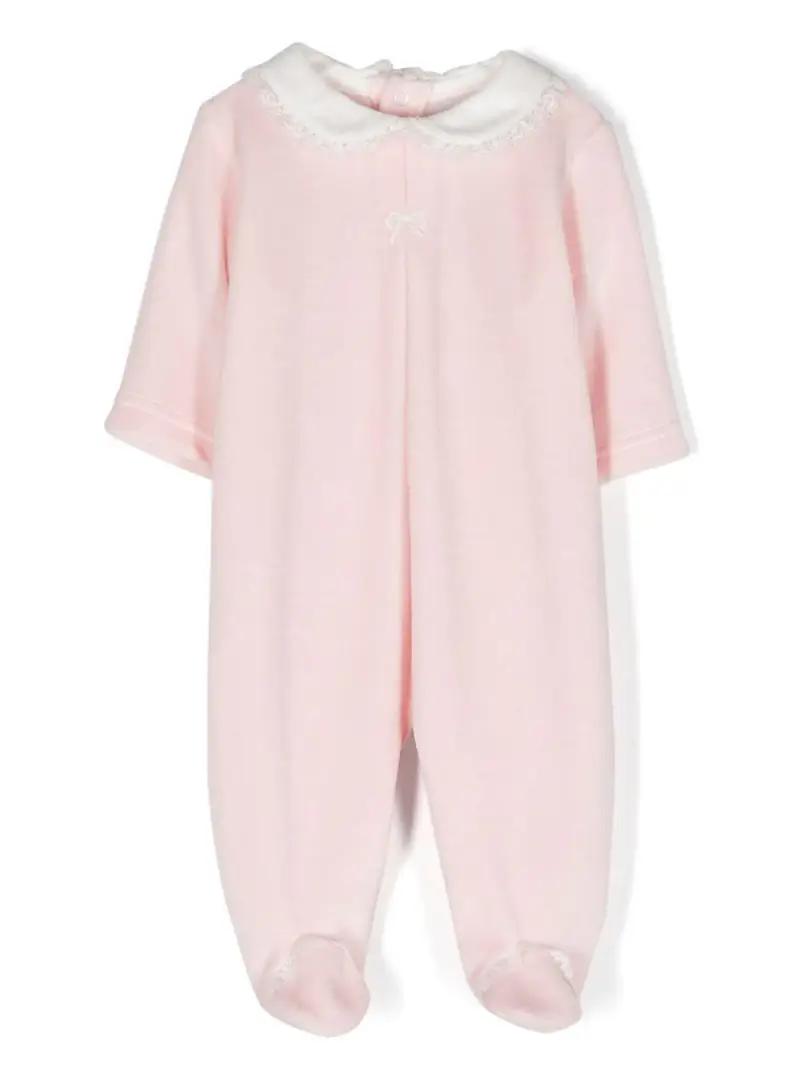 Tutina Neonata Rosa con colletto ricamato