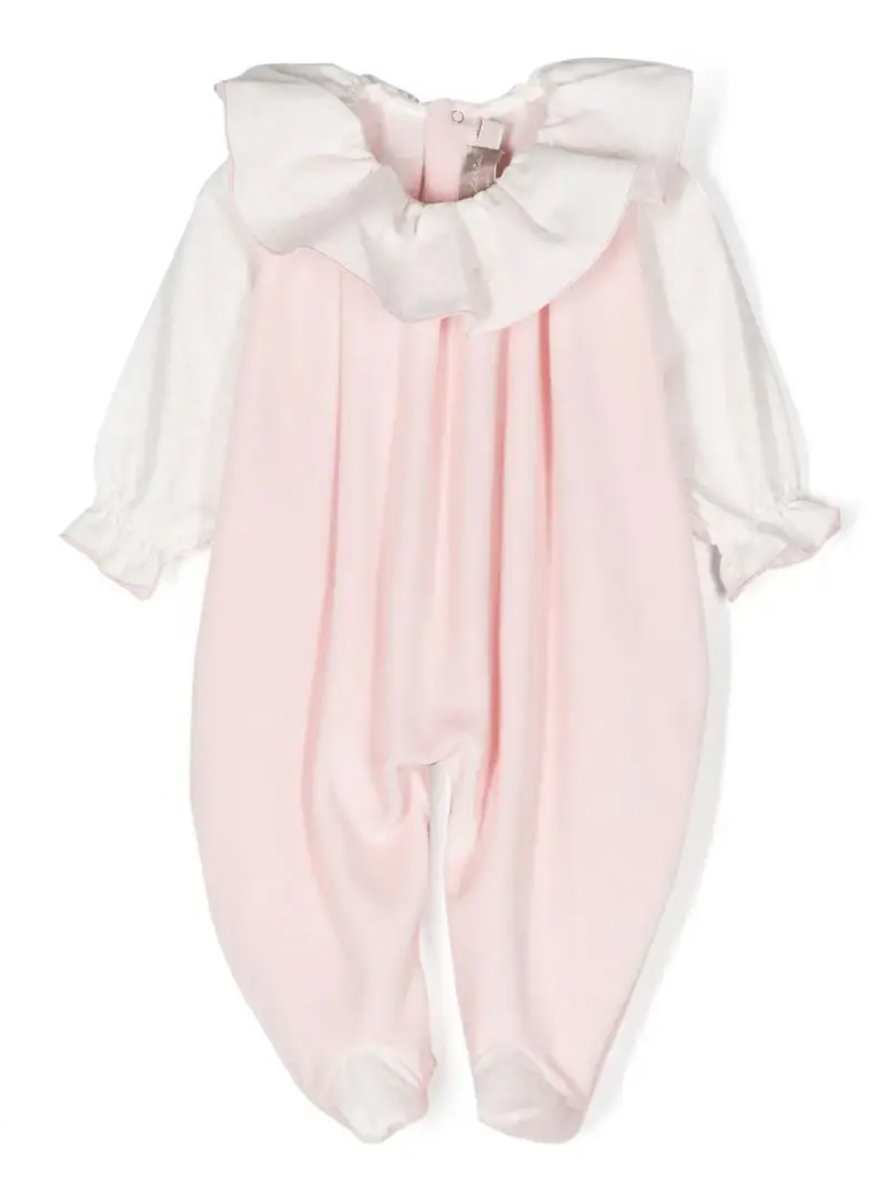 Tutina neonata rosa con dettaglio pois