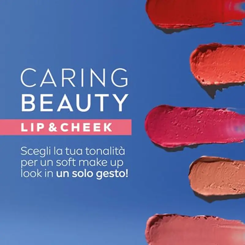 Labello Caring Beauty Lip & Cheek Burrocacao labbra e guance, Balsamo labbra colorato e blush stick nelle tonalità miniatura 2