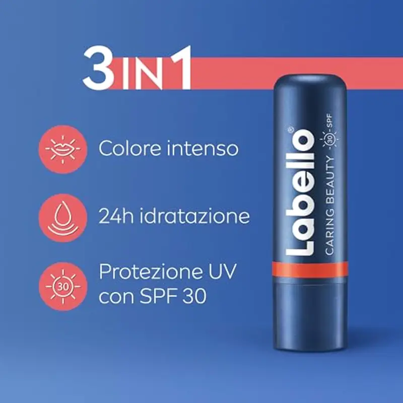 Labello Caring Beauty Lip & Cheek Nude 4.8 g, Burrocacao labbra e guance con una nota di colore nude, Balsamo labbra miniatura 2