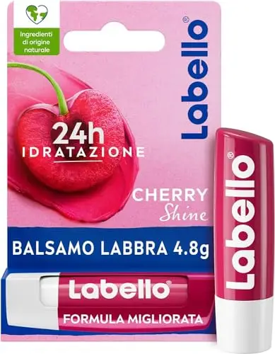 Labello Cherry Shine Burrocacao labbra 4.8 g, Balsamo labbra colorato e nutriente all'aroma di ciliegia, Lip balm miniatura 3
