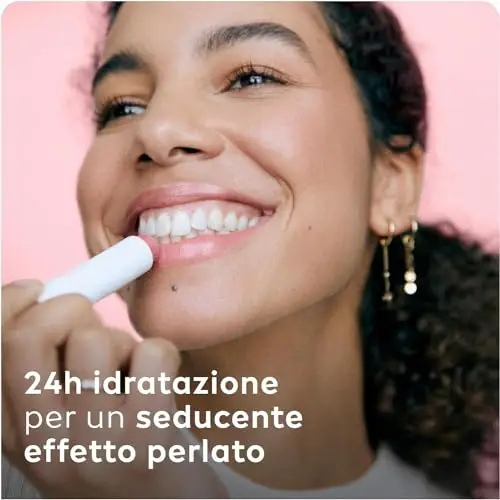 Labello Pearly Shine Burrocacao labbra 4.8 g, Balsamo labbra colorato e nutriente con estratti di perla e seta, Lip miniatura 3