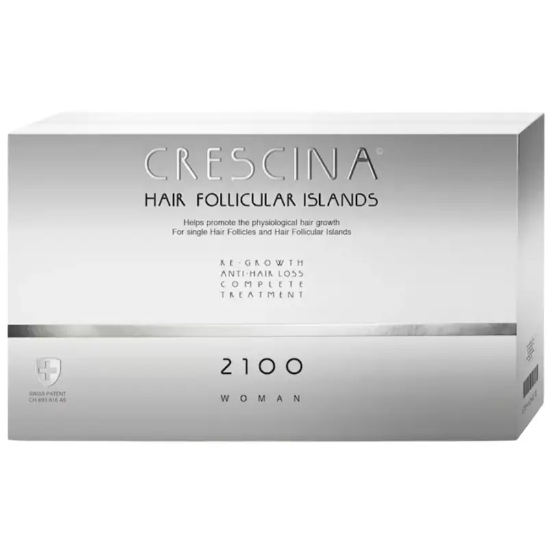 Crescina Follicular Islands 2100 Fiale per la stimolazione della crescita Siero di trattamento per il cuoio capelluto per donna 10 + 10 pz