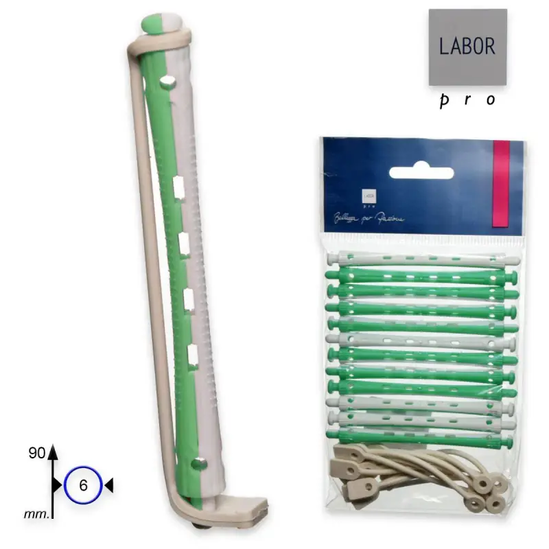 Bigodino permanente lungo confezione da 12 pezzi 90 x 6 mm