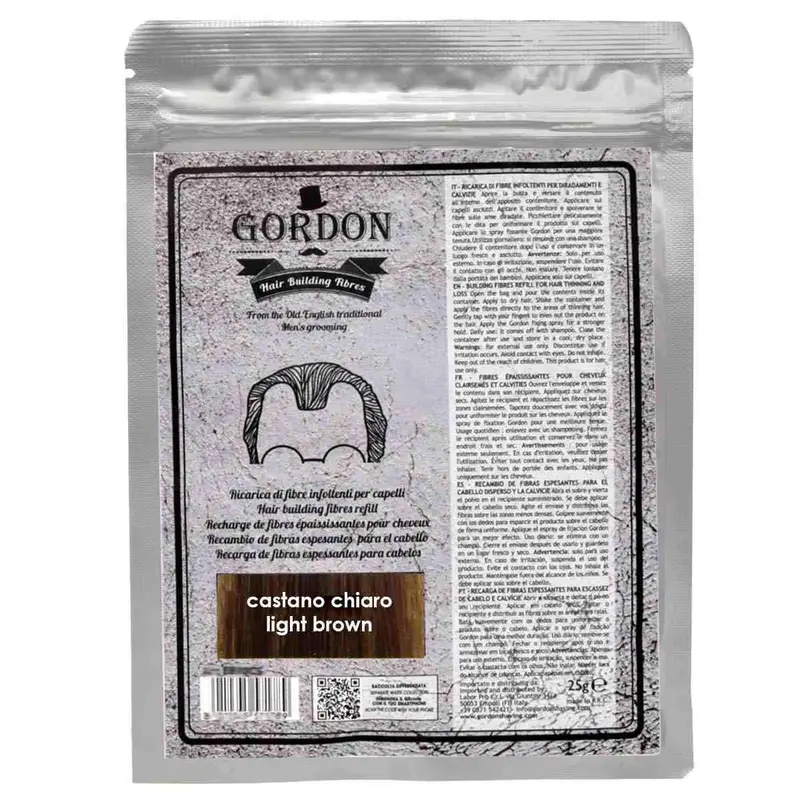 Gordon ricarica fibre infoltenti colore castano chiaro 25 gr