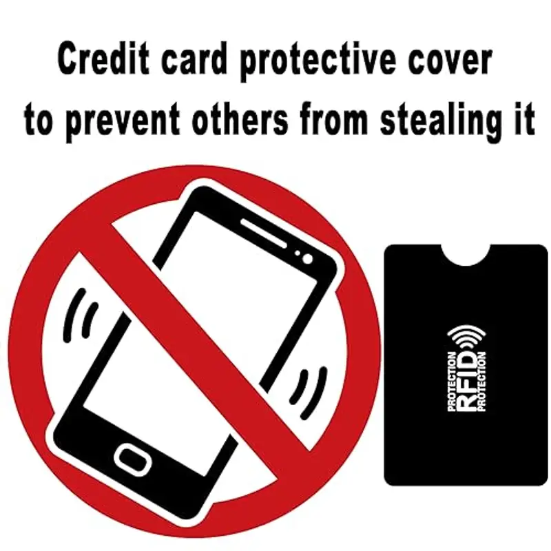 LABUYI 10 Pezzi RFID Protection Card, Protezione Carte Di Credito, Custodie Blocco RFID, Proteggi Carte Di Credito, Custodia Carta Di Credito, Contactless Protezione RFID e NFC, 6.2 x 9.2cm, Nero miniatura 3