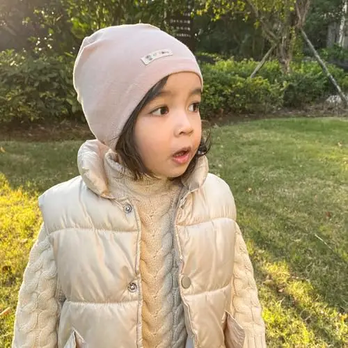 LACOFIA Berretto Beanie neonata Cappello a Maglia da Bambina Cotone Striscia Rosa M/7 miniatura 3