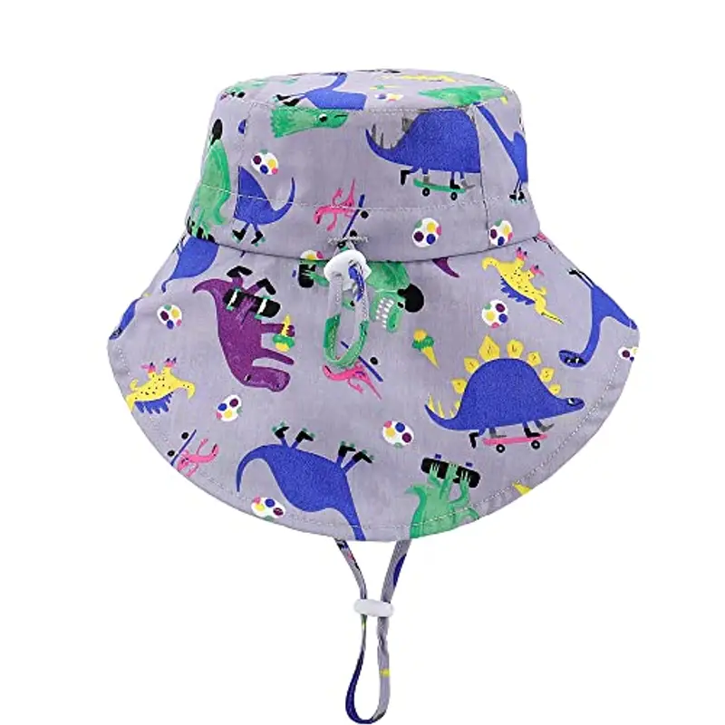 LACOFIA Cappello Estivo in Cotone Neonato Cappello da Sole Bambino Berretto UV Regolabile a Tesa Larga per Mare/Spiaggia/Piscina Viola 2-5 Anni miniatura 2