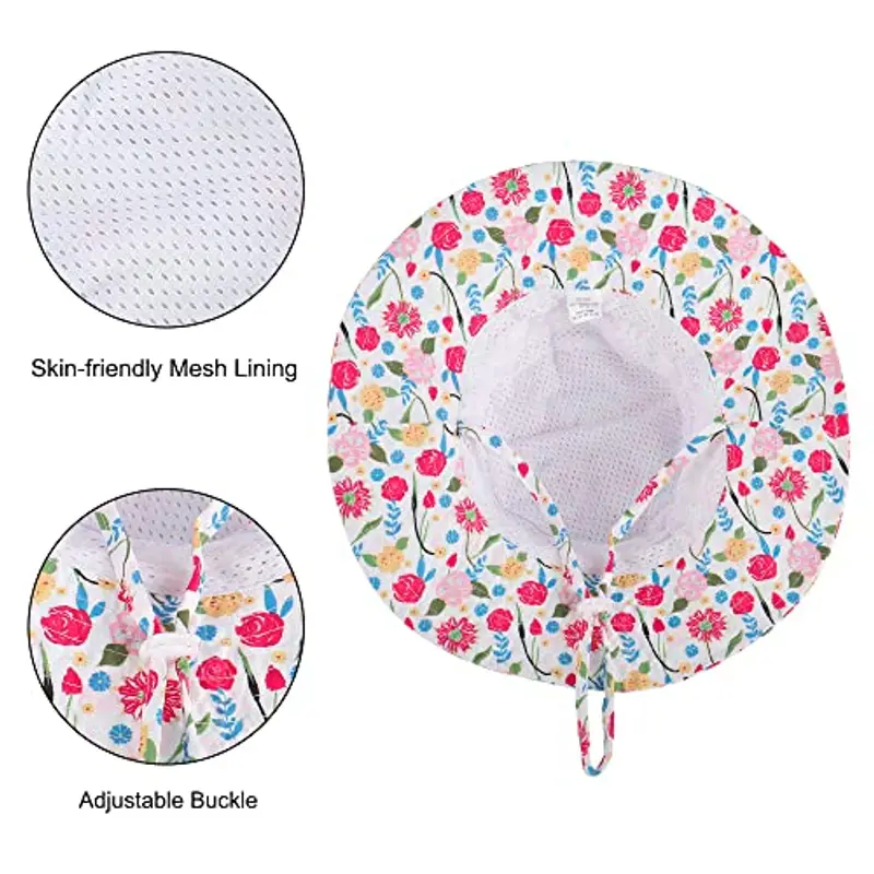 LACOFIA Cappello Regolabile da Sole per Neonata Berretto Estivo per Bambina con Protezione Solare Tesa Larga per Nuoto Spiaggia Piscina 6-24 Mesi miniatura 2