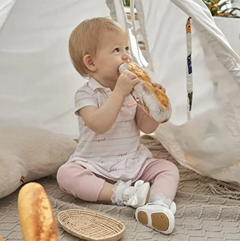 LACOFIA Scarpe da Primi Passi Bambina Scarpe da Battesimo Principessa Antiscivolo Bowknot della neonata Bianco 6 miniatura 2