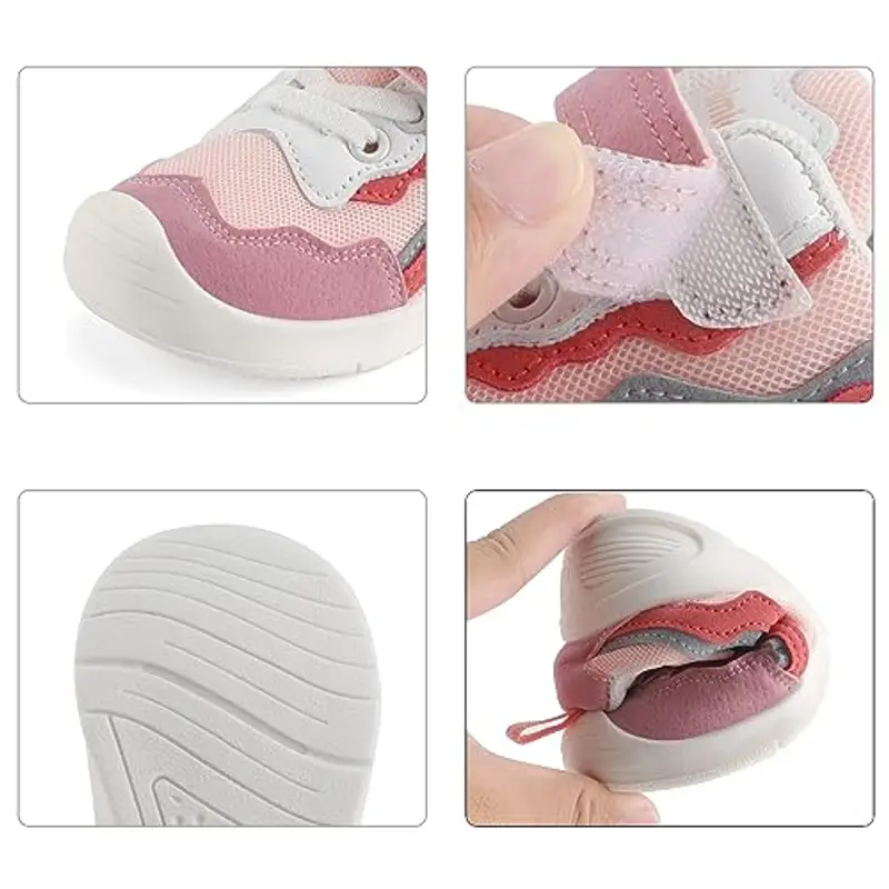 LACOFIA Scarpine Primi Passi Bimba Scarpe Neonata con Suola Gomma Antiscivolo Sneakers Bambina Rosa 18 EU miniatura 2