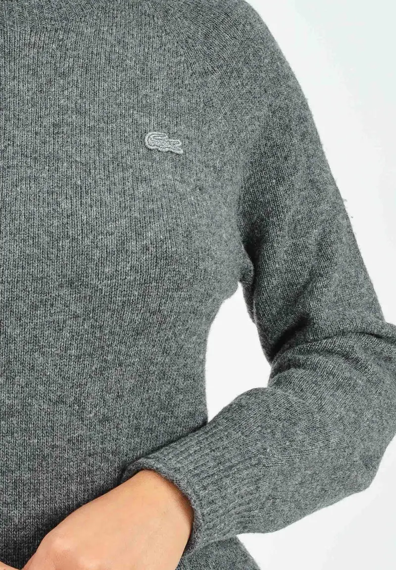 Abito corto grigio da donna in lana cardata senza cuciture miniatura 3