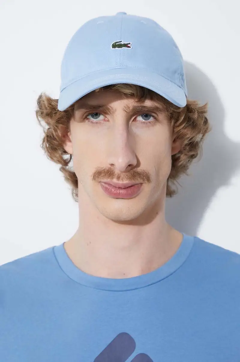 berretto da baseball in cotone colore blu con applicazione miniatura 5