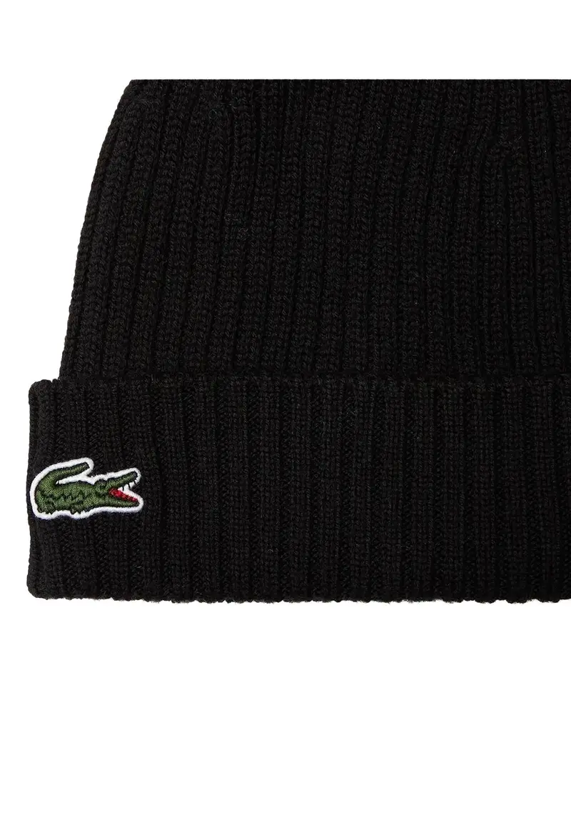 LACOSTE Berretto di lana nero per uomo e donna miniatura 3