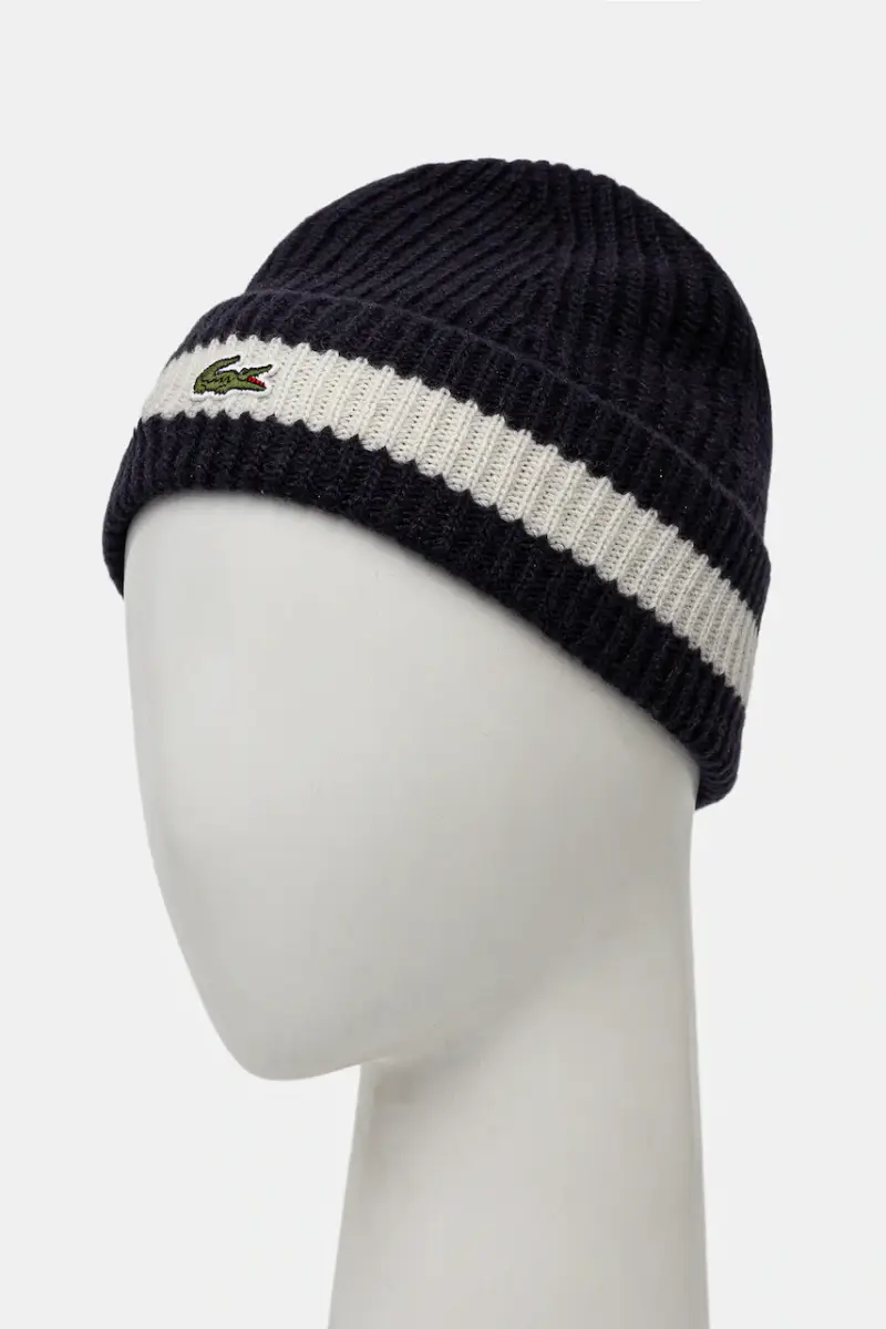 berretto in lana colore blu navy miniatura 2