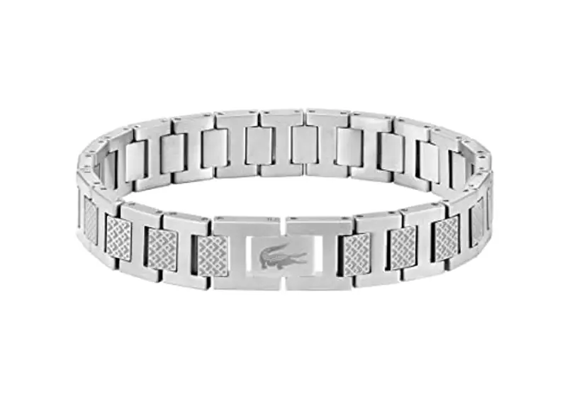 Lacoste Braccialetto a maglie da uomo Collezione METROPOLE Decorato con disegno petit piqué - 2040117