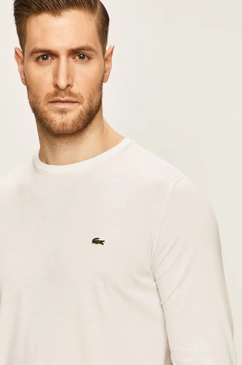 Lacoste Maglia a Maniche Lunghe Bianco in Tessuto Elasticizzato miniatura 4
