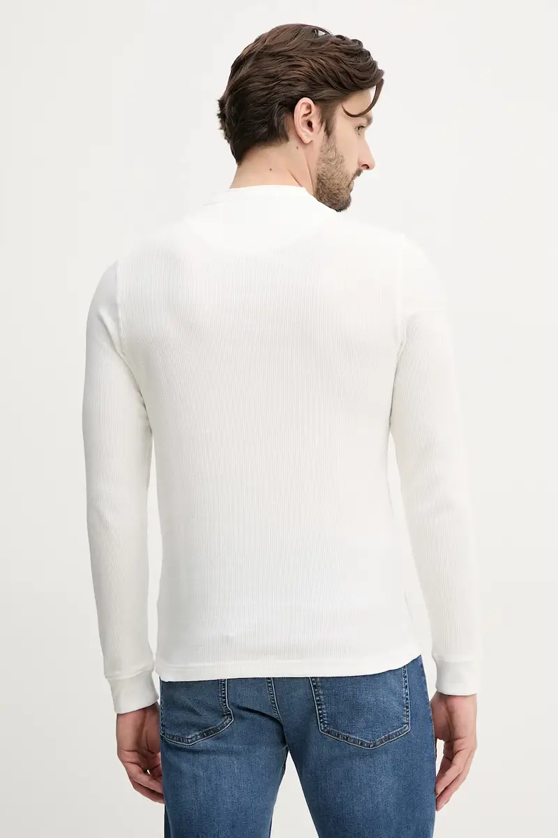 camicia a maniche lunghe colore bianco con applicazione TH0035 miniatura 3