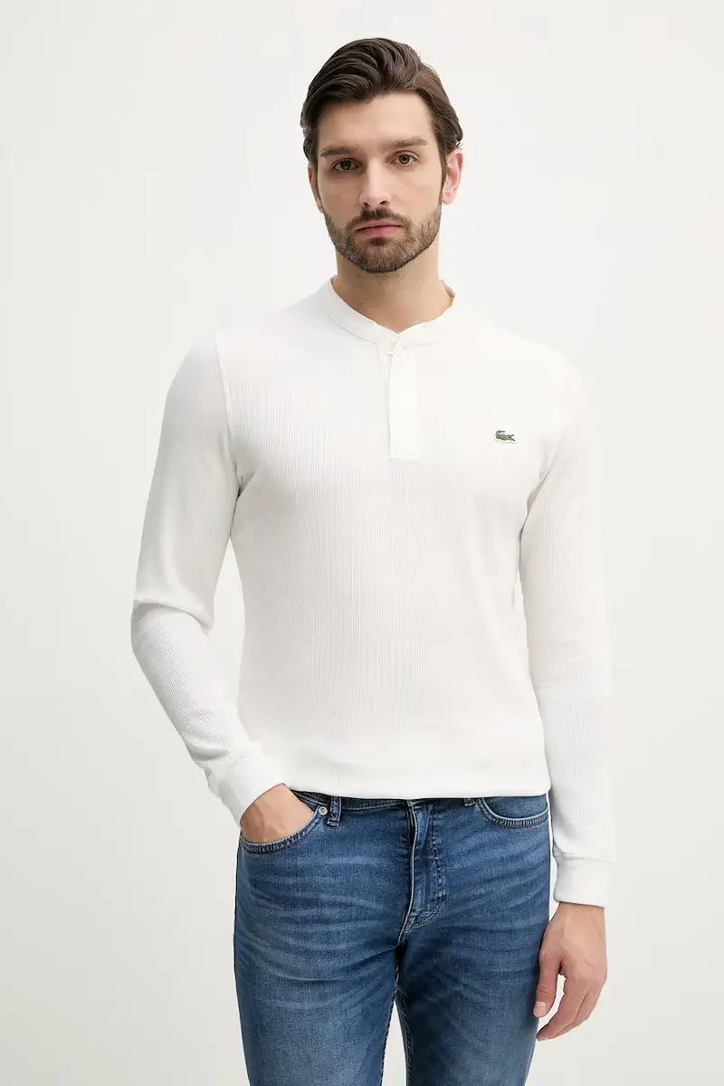 camicia a maniche lunghe colore bianco con applicazione TH0035