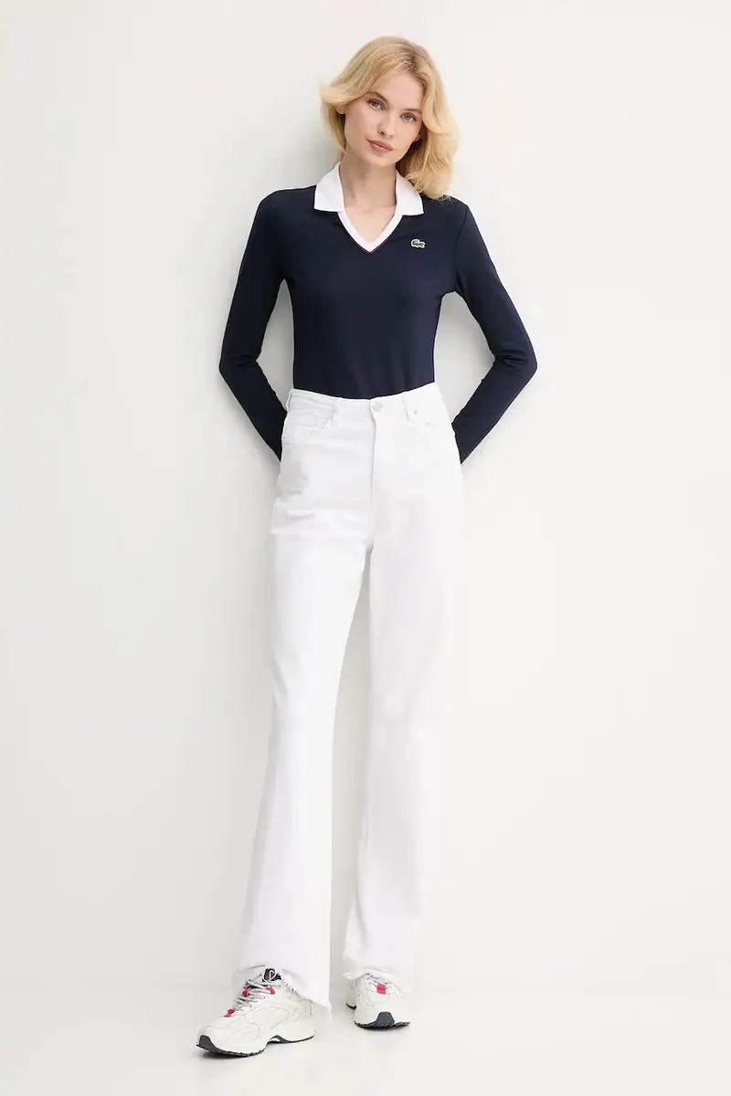 camicia a maniche lunghe colore blu navy DF7785 miniatura 2