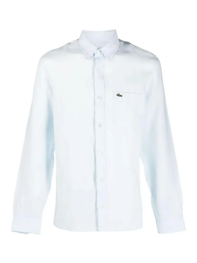 Camicia abbottonata bianca con logo Bianco