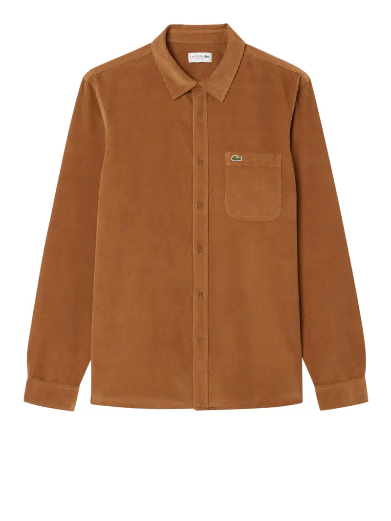 camicia casual lacoste da uomo - beige