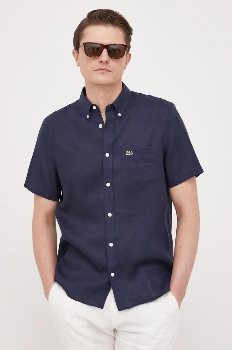 camicia di lino Blu navy