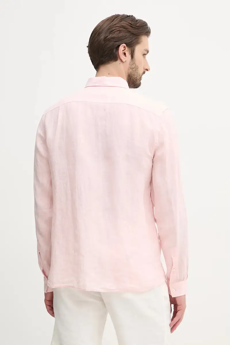 camicia di lino colore rosa miniatura 3