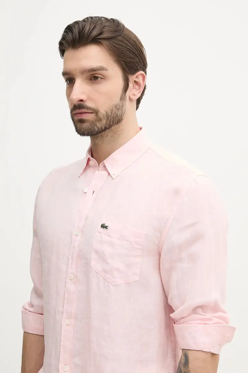 camicia di lino colore rosa miniatura 4