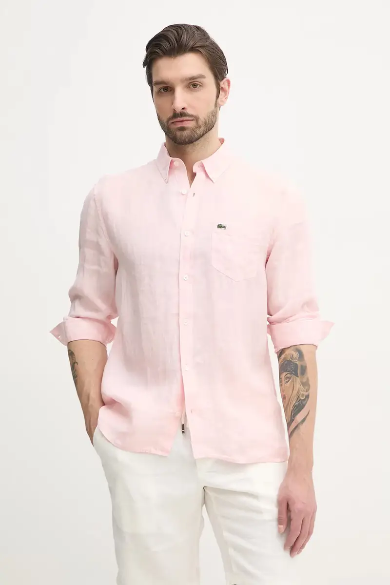 camicia di lino colore rosa